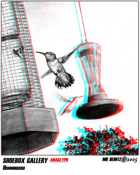 SHOEBOX GALLERY: HUMMINGBIRD (3-D)