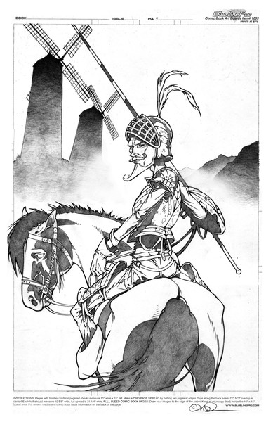 Don Quixote cover art pencils