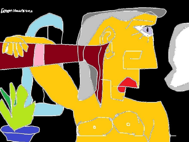 OPHELIA'S NEW HEARING AID..(c).2020..elton houck..digital/ 'Pin ball wizard can you hear me?' ART