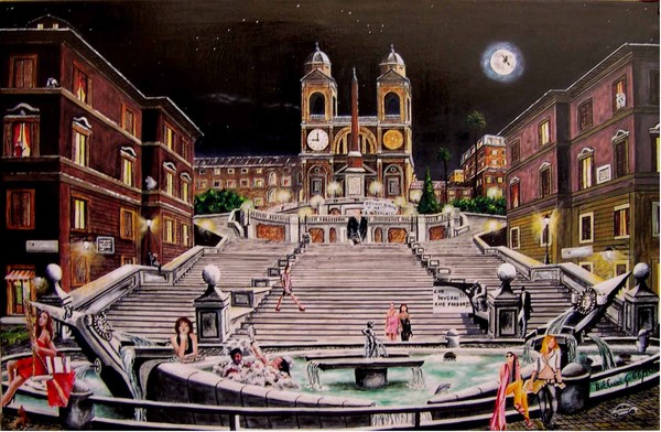 ROMA piazza di Spagna di notte 66-2010