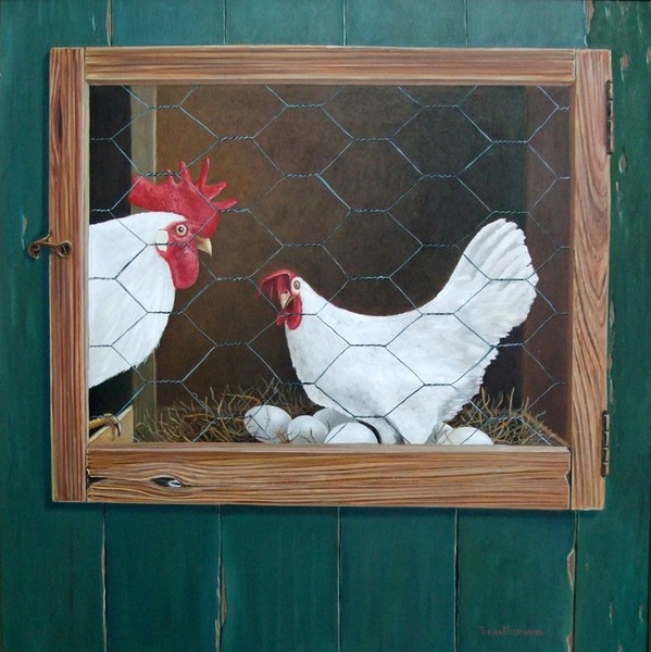 Haan bezoekt hen