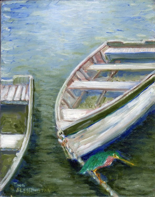 Little Green Egret on Bateau