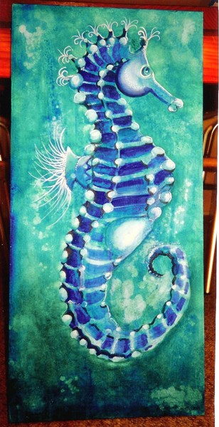 seahorse in the blue