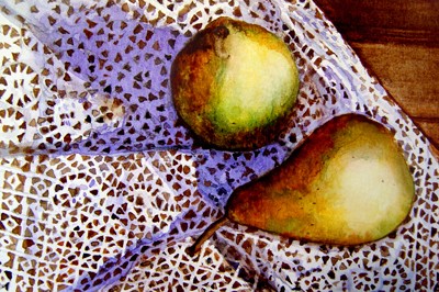 Pears on Lace