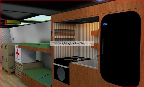 View of bunks from kitchen
