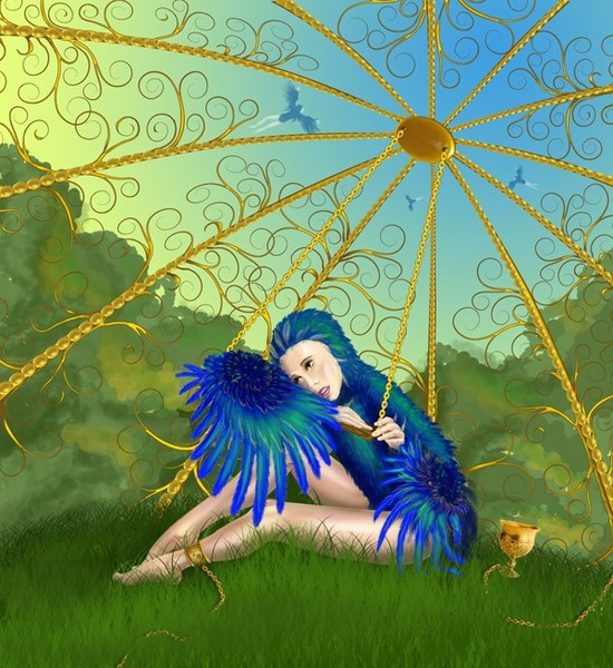Blue bird of happiness