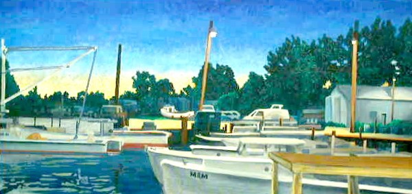 Boats #2, Marina at evening