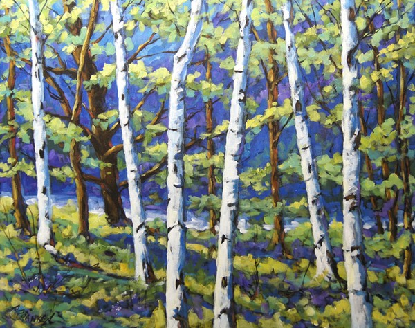 Woodland Birches Large Original Painting 