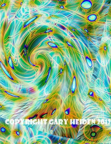 Swirling Green Complex Cosmic Organism