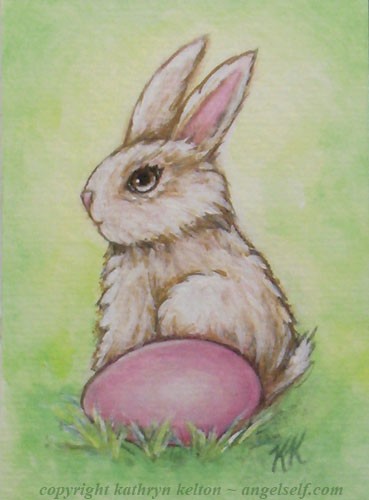 Baby Easter Bunny ACEO