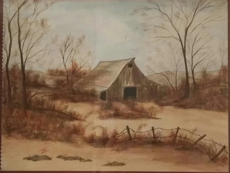 WATERCOLOR , OLD  BARN