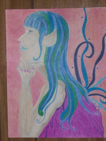 fairy colored pencil on paper