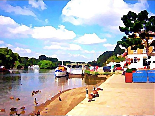 RIVER THAMES AT RICHMOND, LONDON, ENGLAND