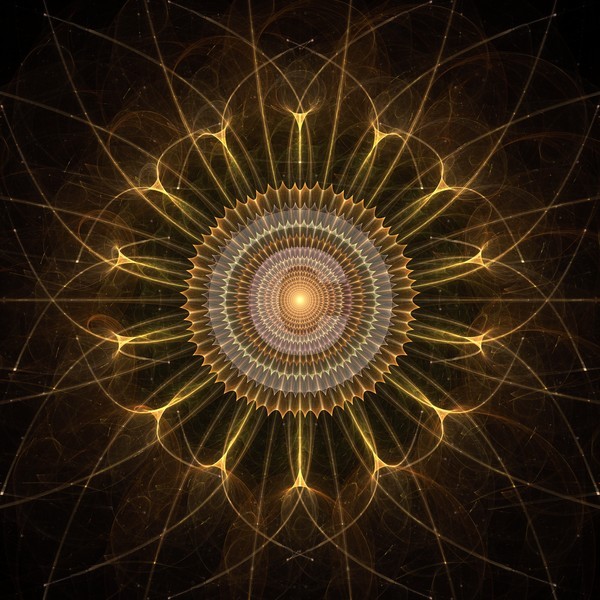 Gold Star Abstract Fractal Design