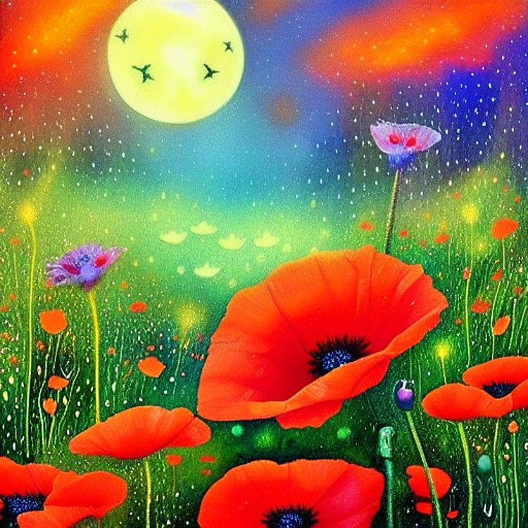 Poppies and fireflies