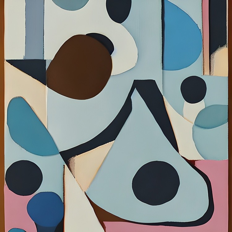 Abstract mixed shapes in muted tones