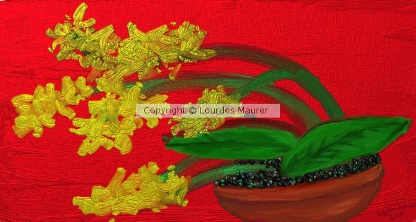 Asian Inspired Yellow Flowers