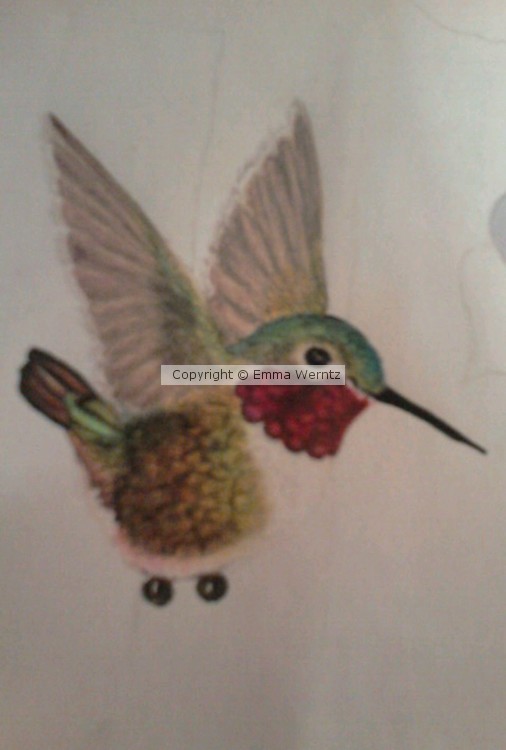 Detail of hummingbird piece