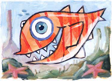 Happy Orange Striped Fish