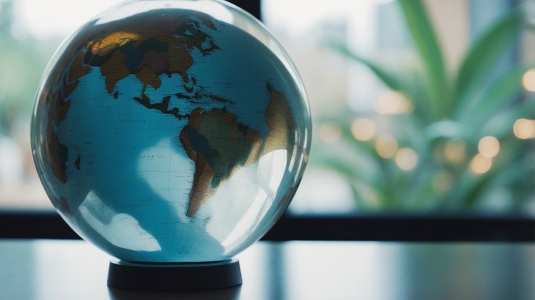 Illuminated Globe Crystal Art Piece