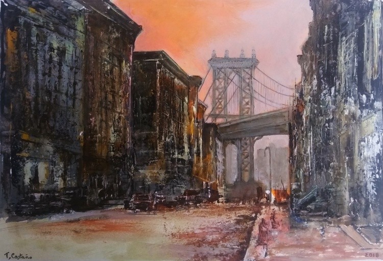 New York 1930- 15x 22 oil on paper 2018-1