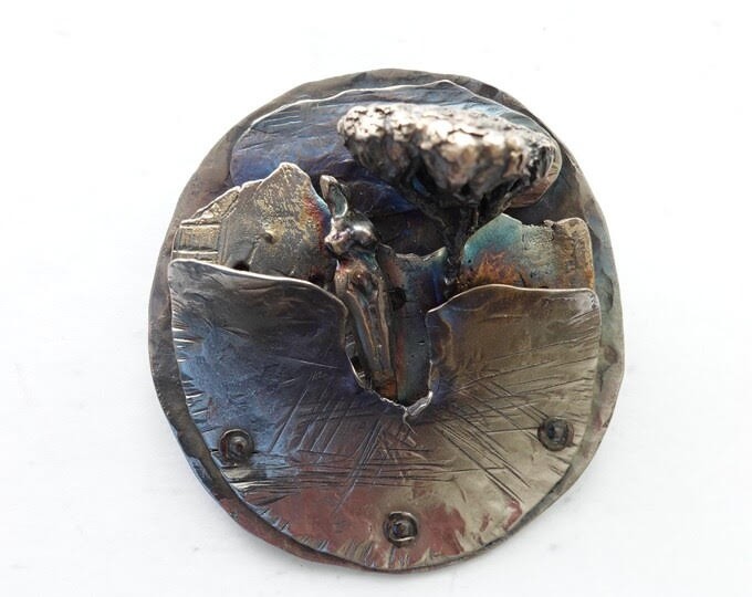 Angel of Light ,(SOLD) Bronze Silver ,Titanium Necklaces , Wearable art Gomolk Art Studio Line