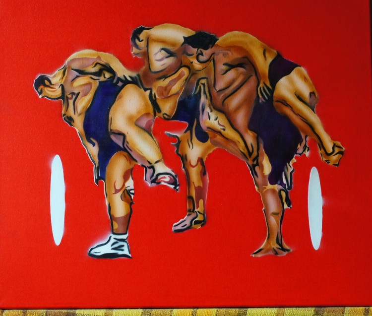 Fat men dancing