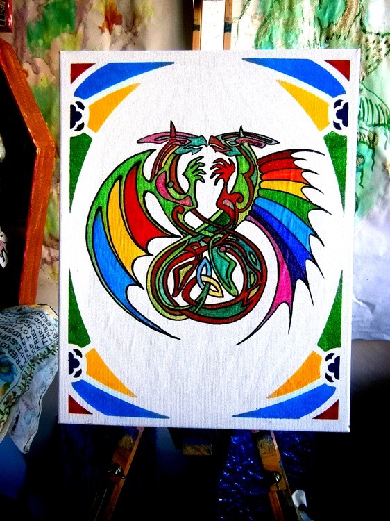 Celtic Rainbow Dragons
