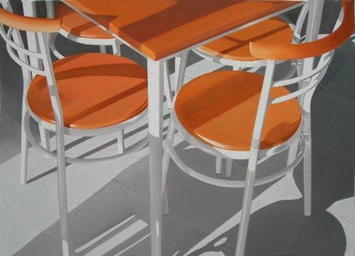 chairs with long shadows