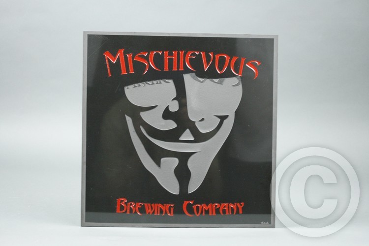 Mischievous Etched Ceramic Tile