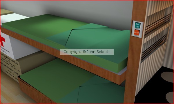 View of bunks from kitchen