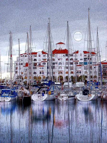YACHTS AND REFLECTIONS GIBRALTAR