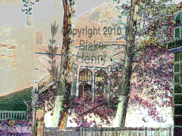 Building with dome digital edit