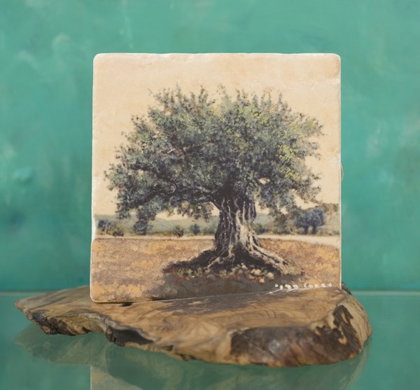 Oil painting on Jerusalem stone