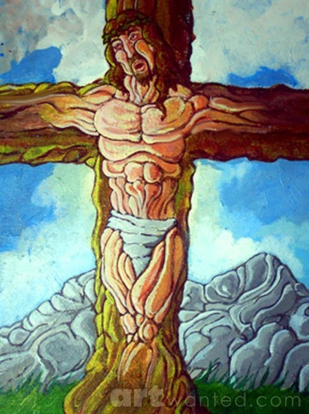 Embedded on a cross