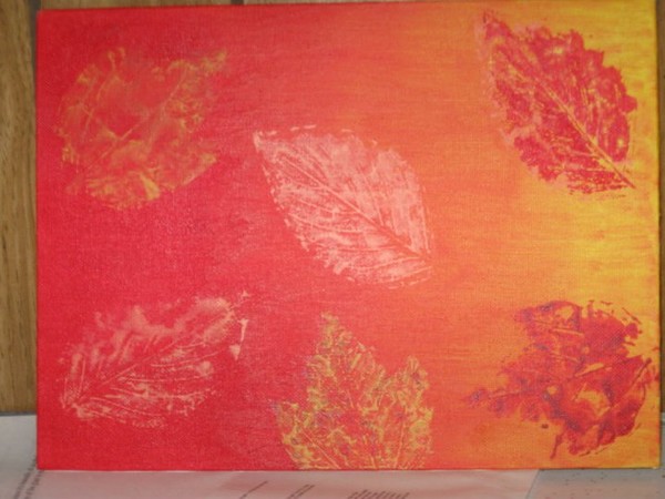 fall leaves acrylic on canvas board