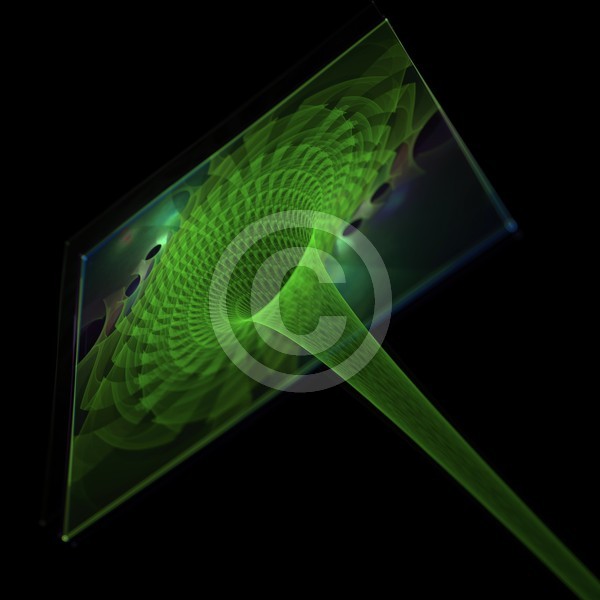 Green Wormhole Abstract Fractal Design