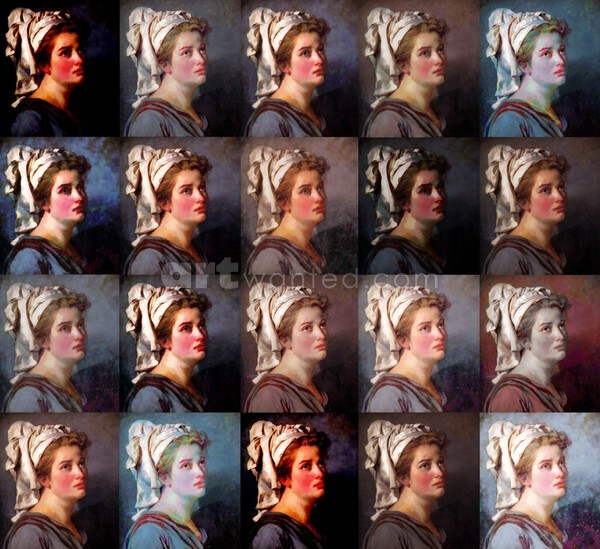 Digital collage of J. L. David's oil painting
