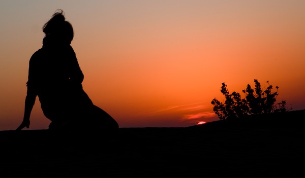  Watching the sun set; Thar desert