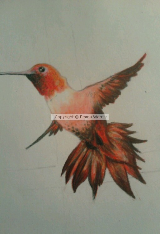 Detail of hummingbird piece 