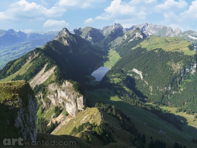 Looking over Appenzell Alps in Switzerland