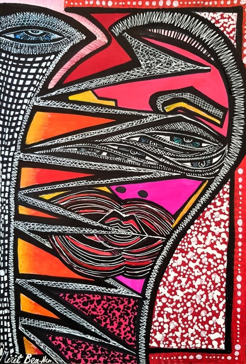 Art israel abstract colorful paintings modern artist Mirit Ben-Nun