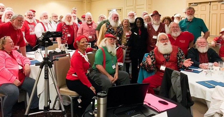 santa with friends