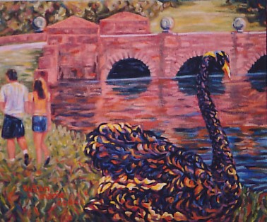 Swan by Bridge