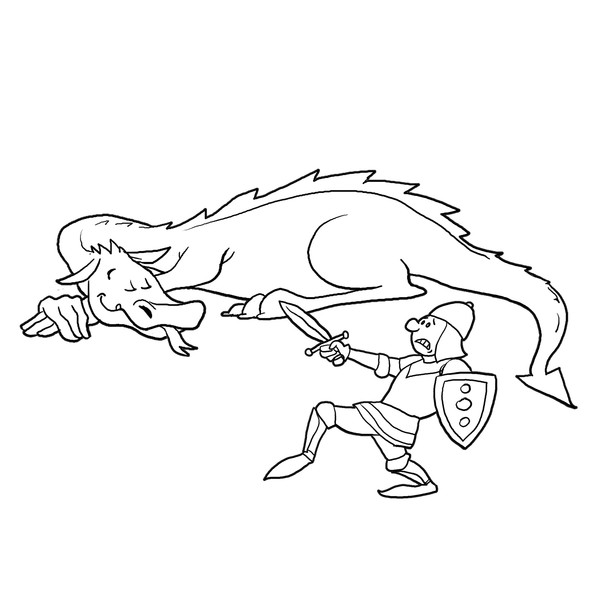 Knight and dragon