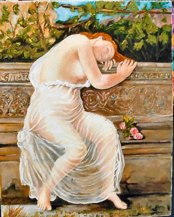 pre-raphaelite oil of a corbett