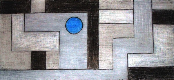 Industrial gray steel machine (with blue Sphere)