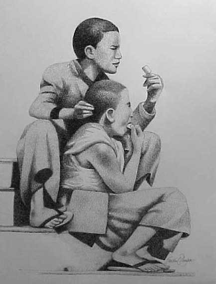 Little Monks With Ice cream Candis