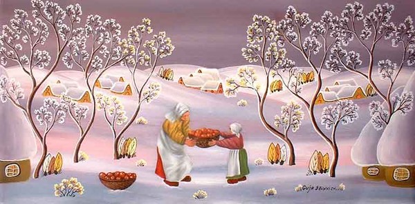 INVERNO CON DONNA E BAMBINA