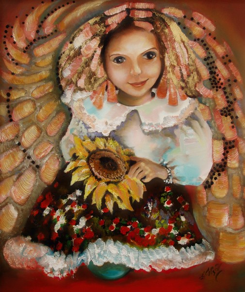 Girl with Sunflower